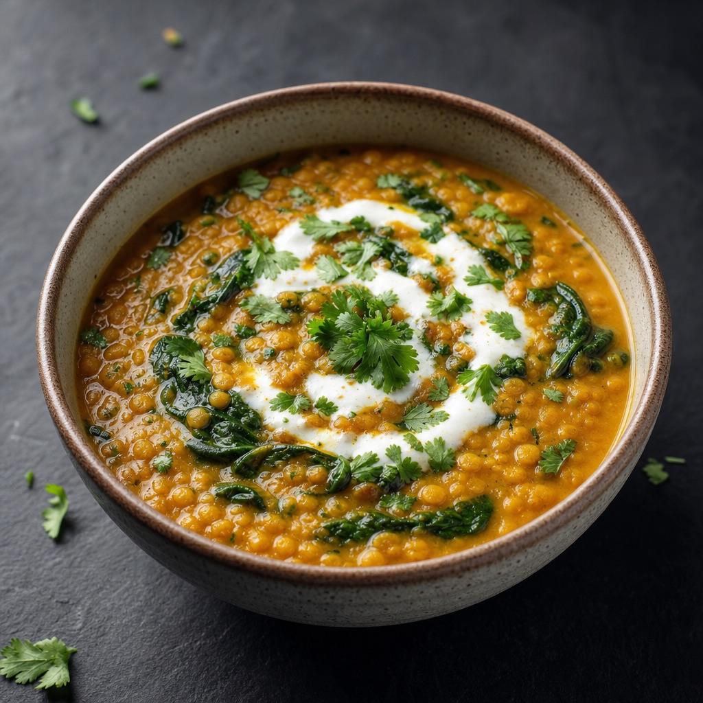 Linsen-Dal mit Spinat